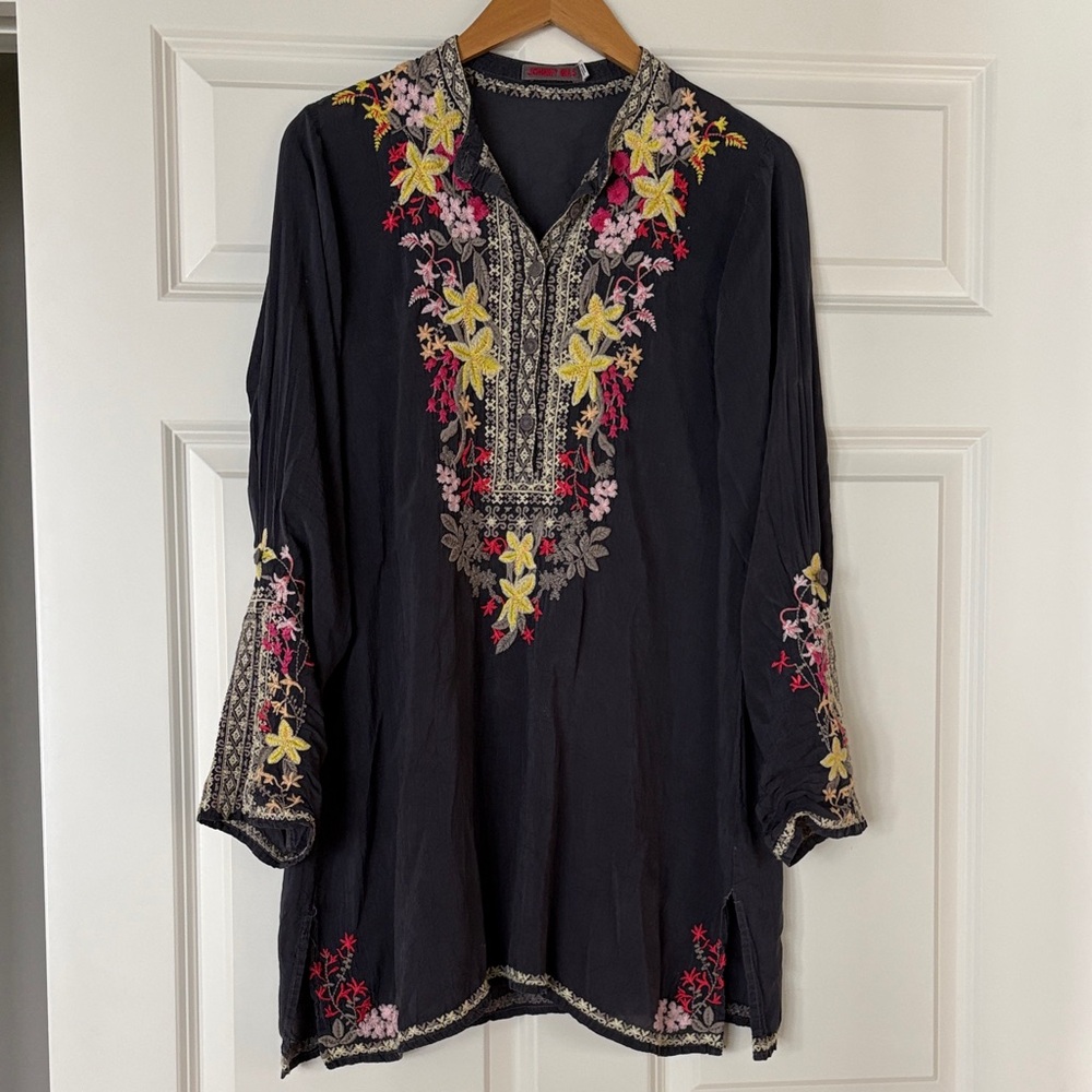 Johnny Was Navy Tunic size S